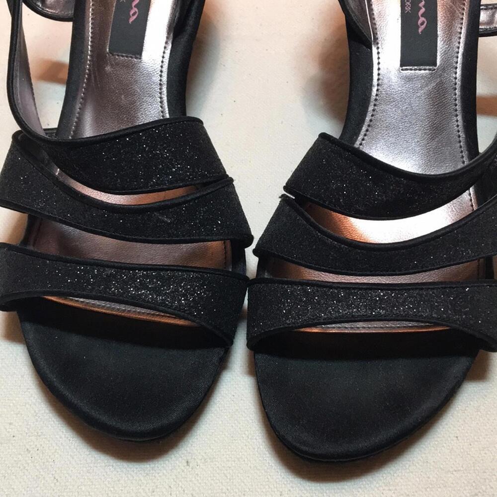 Nina New York black glitter strappy heels sz 7.5 shoes - Picture 5 of 8